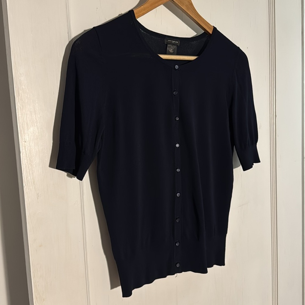 Ann Taylor Navy Cadigan Top